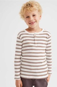 H&M 3-pack Baumwoll Henley Hemd Kinder Navy Blau | CON-013825