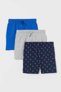 H&M 3-pack Baumwoll Jersey Kurze Hose Kinder Orange Beige Weiß Dunkelgrau | OLB-374826