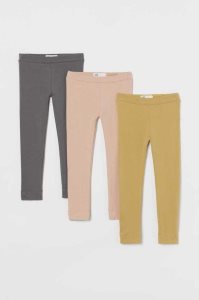 H&M 3-pack Baumwoll Leggings Kinder Dunkelrot | HRD-408562