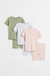 H&M 3-pack Baumwoll Pyjama-paket Kinder Hellrosa | IFJ-924360