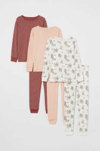 H&M 3-pack Baumwoll Pyjama-paket Kinder Rosa | SAR-463597