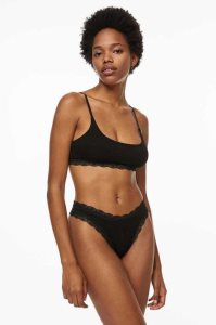 H&M 3-pack Baumwoll Tanga Briefs Unterwäsche Damen Schwarz | SRT-351609