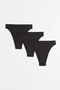 H&M 3-pack Brazilian Briefs Unterwäsche Damen Schwarz | CGY-257196