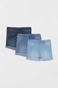 H&M 3-pack Denim Kurze Hose Kinder Rosa Hellblau | TQL-924386