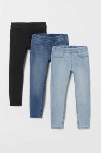 H&M 3-pack Denim Leggings Kinder Hellblau Dunkelgrau | GOC-701985