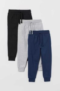 H&M 3-pack Jogginghose Kinder Navy Blau Hellgrau | JOR-461908