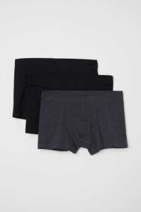 H&M 3-pack Kurzes Baumwoll Boxer Shorts Unterwäsche Herren Dunkelblau Bordeaux | XYB-049716
