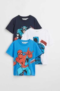 H&M 3-pack Printed Hemd Kinder Dunkelgrau | OGS-275308