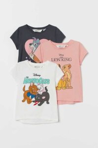 H&M 3-pack Printed Jersey Oberteile Kinder Dunkelgrau | XIK-973610