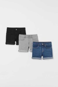 H&M 3-pack Schlank Fit Denim Kurze Hose Kinder Schwarz Blau | LPU-107486