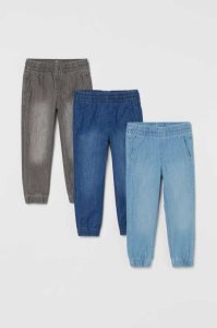 H&M 3-pack Slim Fit Denim Jogginghose Kinder Hellblau Grau | CQR-362870