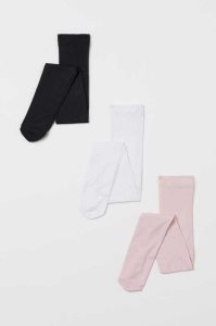 H&M 3-pack Strumpfhose Kinder Hellrosa Weiß Schwarz | DMP-685719