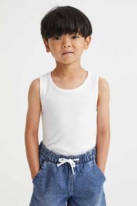 H&M 3-pack Tank Oberteile Kinder Khaki Grün Türkis Weiß | SWV-204897