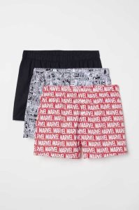 H&M 3-pack Woven Baumwoll Boxer Shorts Unterwäsche Herren Hellblau | ASY-035648
