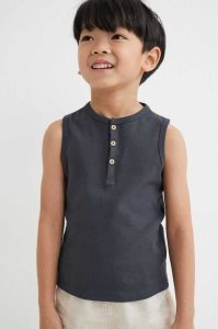 H&M 3-pack Ärmellose Baumwoll Hemd Kinder Hellgrün Grau Blau | UIS-849706