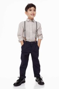 H&M 3-piece Einteiler Kinder Hellbeige Dunkelblau | AMI-318657