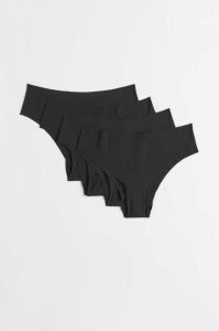 H&M 4-pack Microfiber Hipster Briefs Unterwäsche Damen Schwarz | WVD-482531