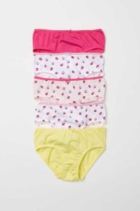 H&M 5-pack Baumwoll Briefs Unterwäsche Kinder Hellrosa | JFI-607924