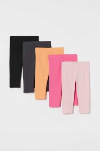 H&M 5-pack Baumwoll Capri Leggings Kinder Hellrosa Hellgelb | JEL-294716