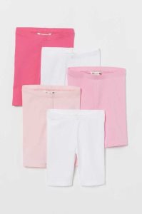 H&M 5-pack Baumwoll Cycling Kurze Hose Kinder Hellrosa Grau Schwarz | WZC-936742