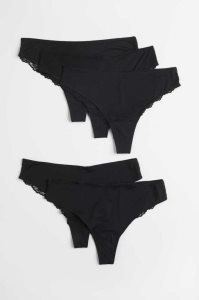H&M 5-pack Brazilian Briefs Unterwäsche Damen Beige Schwarz Weiß | MXC-954218
