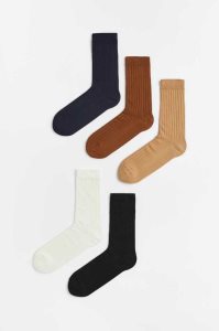 H&M 5-pack Gerippt Socken Herren Beige Braun | DJW-597462