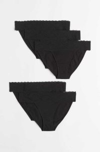 H&M 5-pack Jersey Bikini Briefs Unterwäsche Damen Schwarz | LAN-791284