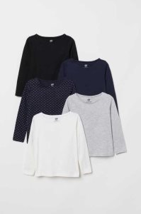 H&M 5-pack Jersey Oberteile Kinder Rot Hellrosa | GFE-518036
