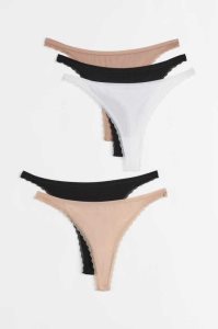 H&M 5-pack Jersey Tanga Briefs Unterwäsche Damen Blau Hellrosa | RTS-534786