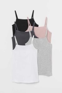 H&M 5-pack Jersey Tank Oberteile Kinder Rot Weiß | DPE-248163