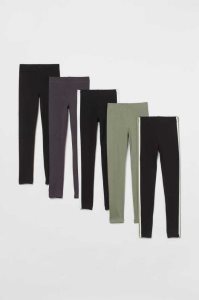 H&M 5-pack Leggings Kinder Türkis Dunkelgrau Blau | MTH-325861