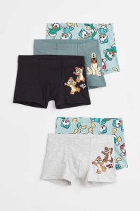 H&M 5-pack Print-motif Baumwoll Boxer Kurze Hose Kinder Helltürkis | ZAN-586402