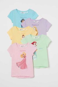 H&M 5-pack Printed Jersey Oberteile Kinder Helllila | IQH-628713
