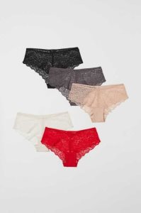 H&M 5-pack Spitze Hipster Briefs Unterwäsche Damen Dunkelgrau | GBO-184237