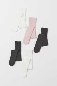 H&M 5-pack Strumpfhose Kinder Weiß Beige Grau Schwarz | CKY-039847