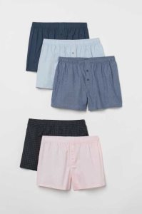 H&M 5-pack Woven Baumwoll Boxer Shorts Unterwäsche Herren Rosa | CKA-486590