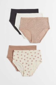 H&M 5-pack cotton jersey briefs Unterwäsche Kinder Beige Weiß | SPU-186427