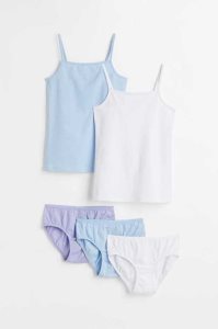 H&M 5-piece Baumwoll Set Jersey Kinder Hellblau | EXB-401593