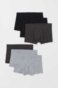H&M 6-pack Kurzes Baumwoll Boxer Shorts Unterwäsche Herren Schwarz | IBN-236748