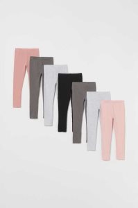 H&M 7-pack Leggings Jersey Kinder Hellgrau Rosa Dunkel | NCI-761205