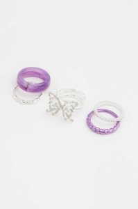 H&M 7-pack Ringe Damen Lila Silber | GBV-321574
