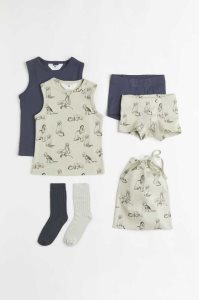 H&M 7-piece Set Jersey Kinder Hellgrün | GFA-203897
