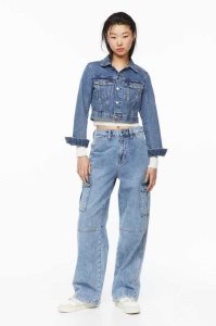 H&M 90s Baggy High Cargo Jeans Damen Schwarz | SLQ-763109