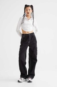 H&M 90s Baggy High Taille Jeans Damen Hellbeige | MOW-364021