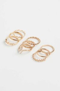 H&M 9-pack Ringe Damen Gold | GTX-160932
