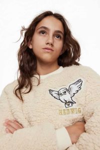 H&M Appliqued teddy Hemd Kinder Hellbeige | ZKM-081729