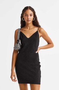 H&M Backless Kleider Damen Schwarz | DSY-045671