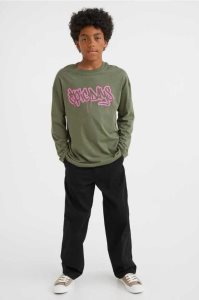 H&M Baggy Fit Baumwoll Chinos Hose Kinder Schwarz | KAM-489123