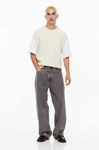 H&M Baggy Jeans Herren Blau Grau | NOV-471983