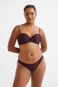 H&M Balconette Bikini Top Strandkleidung Damen Dunkelrot | IEP-045238